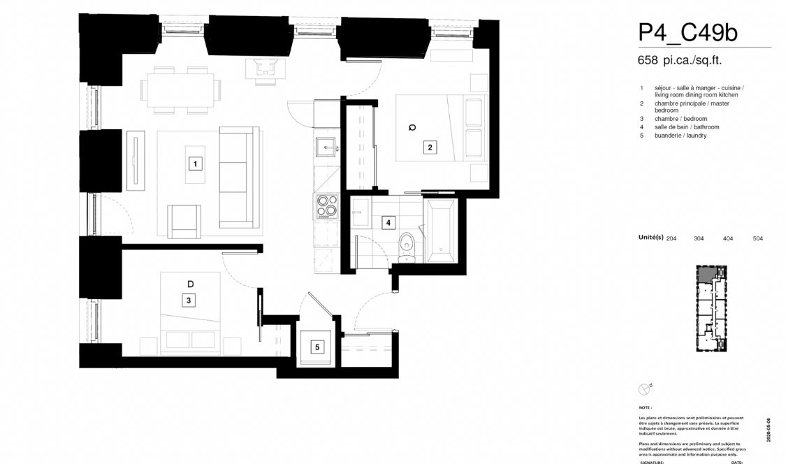 Plan de l'unité 204