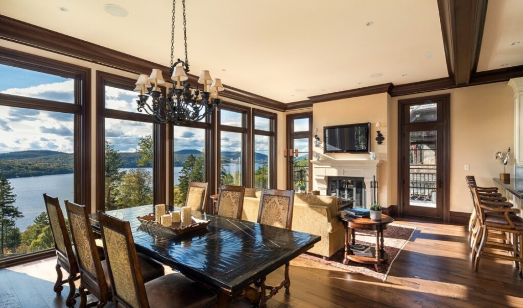 cuisine avec vue sur le lac