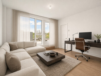 Florence rental condos living room with desk