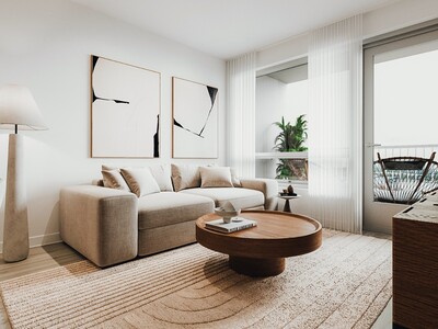 Le Bloc Rivard rental condos with luminous living room