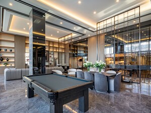 Westpark condos locatifs salle multifonctionnelle avec table de billard et divans