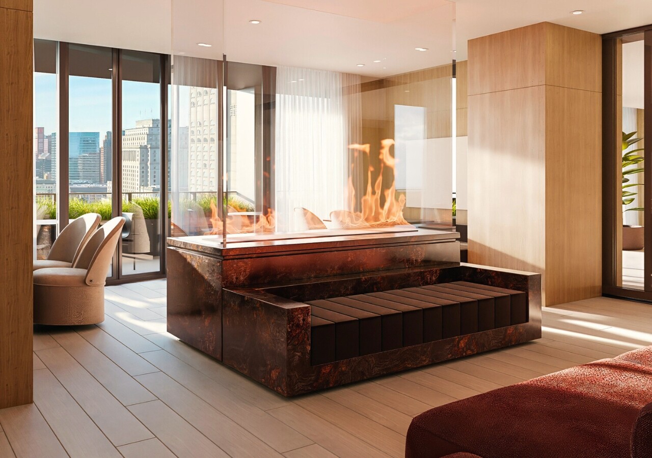 Carré Windsor  reception room with fireplace