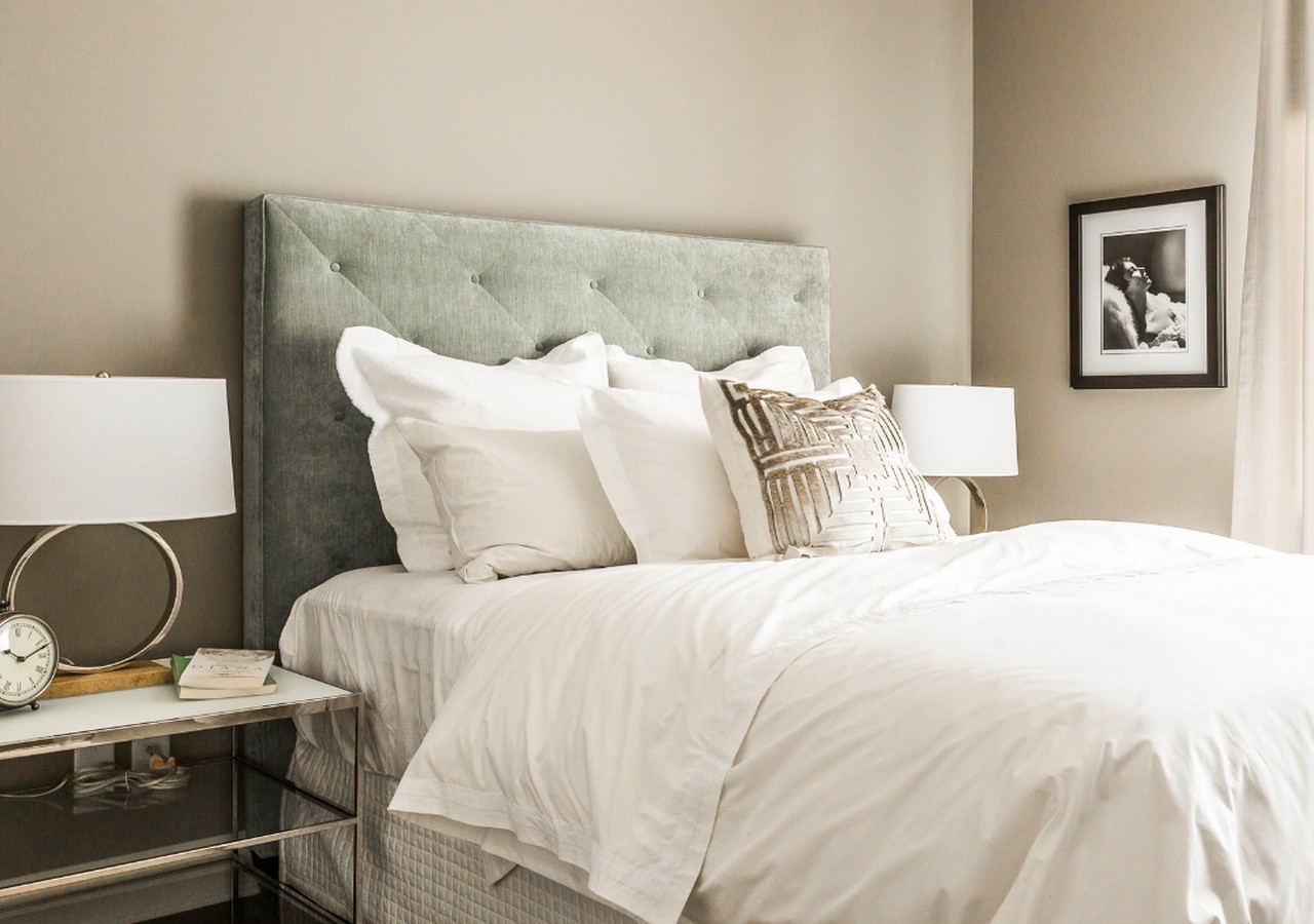 Bedroom with a simple bed