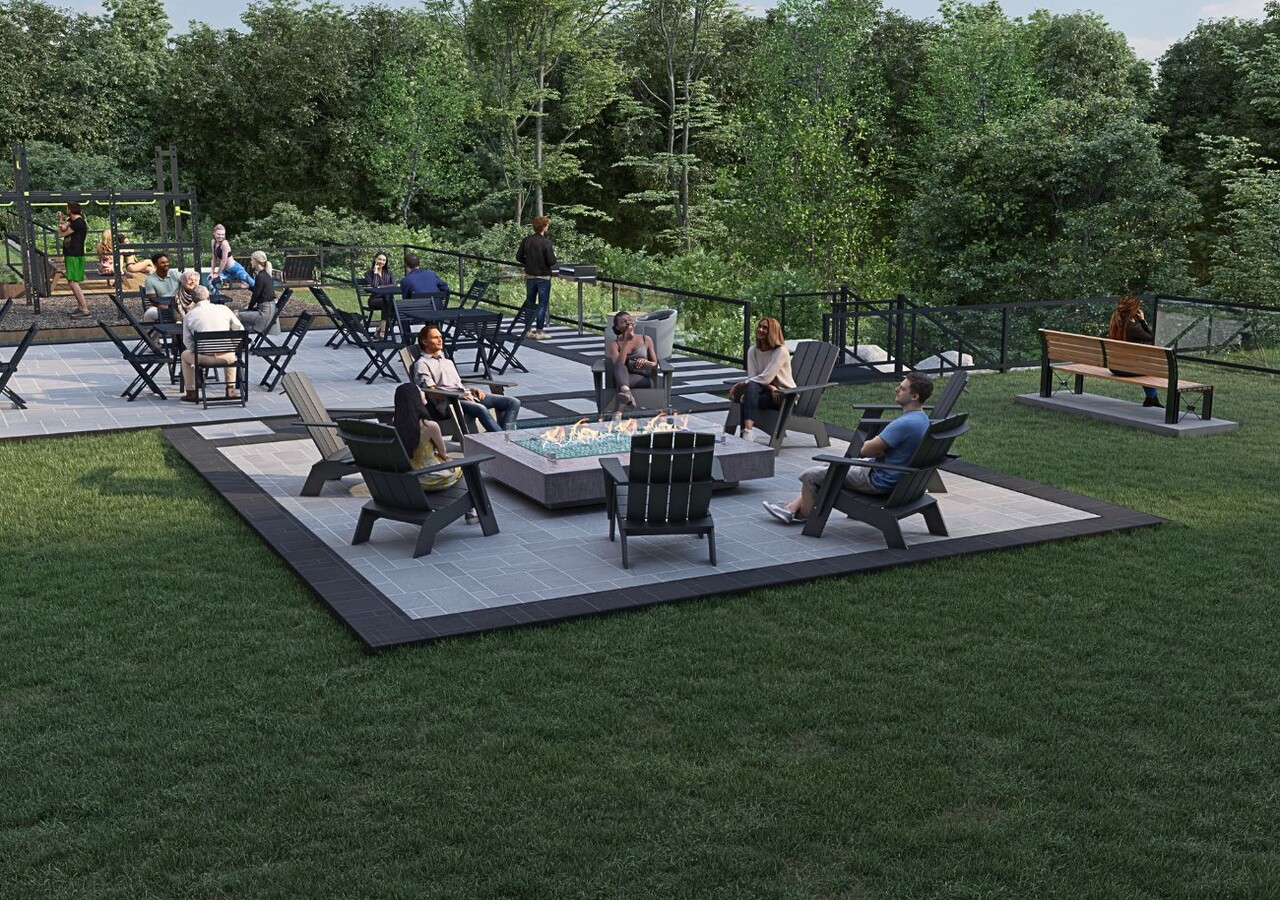 Espace Naturia outdoor fireplace
