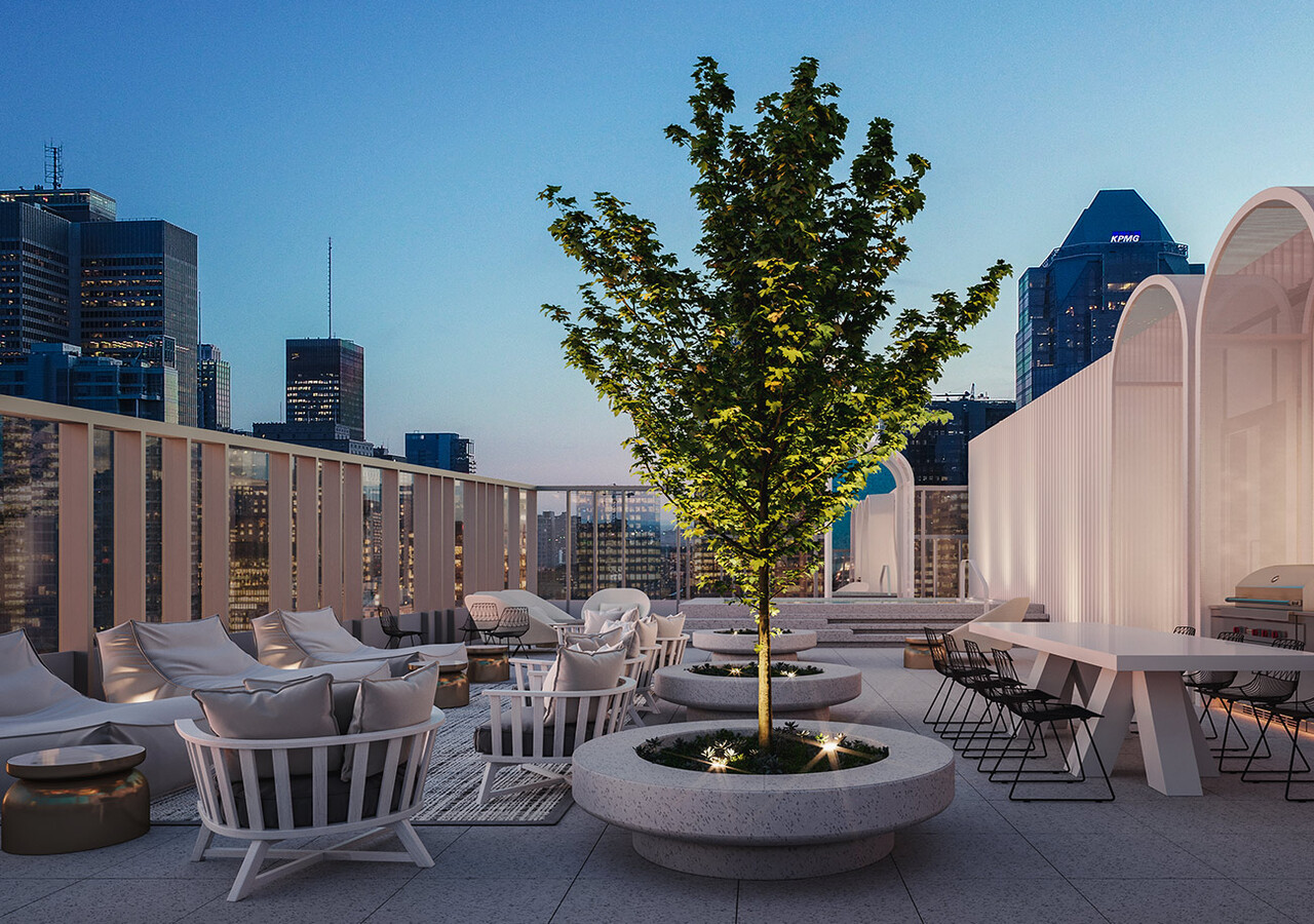 Imperia Condominiums rooftop terrace with relaxation aera