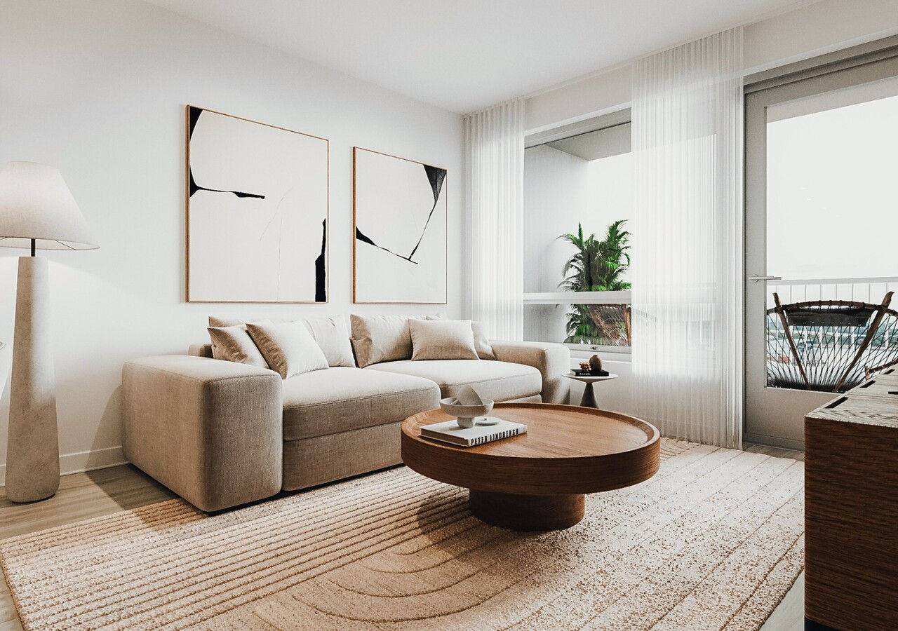 Le Bloc Rivard rental condos with luminous living room