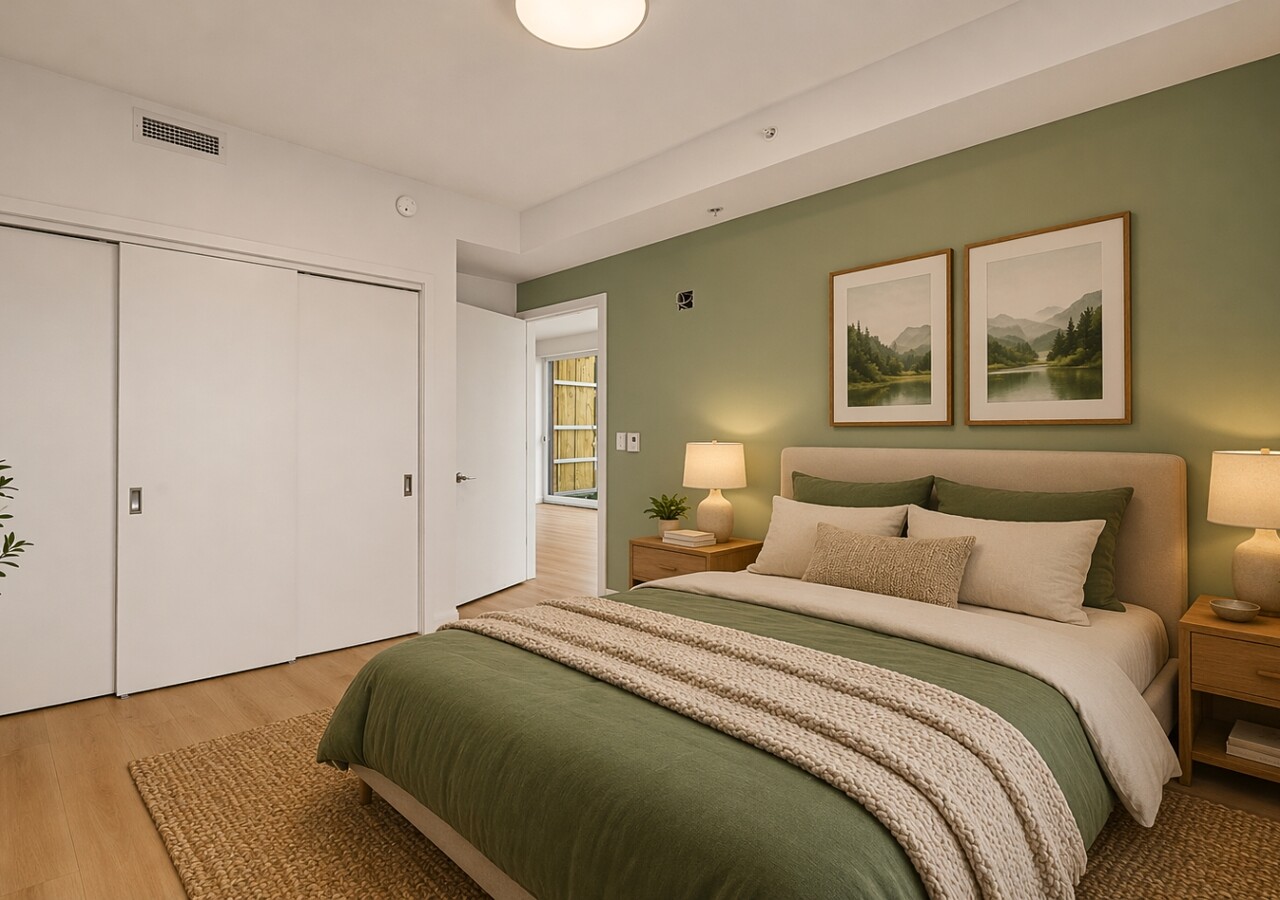 Le Gray bedroom with walk-in