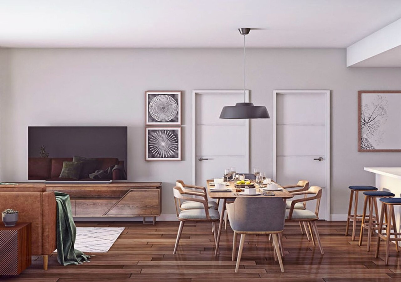 Le Huppé apartment dark finishes
