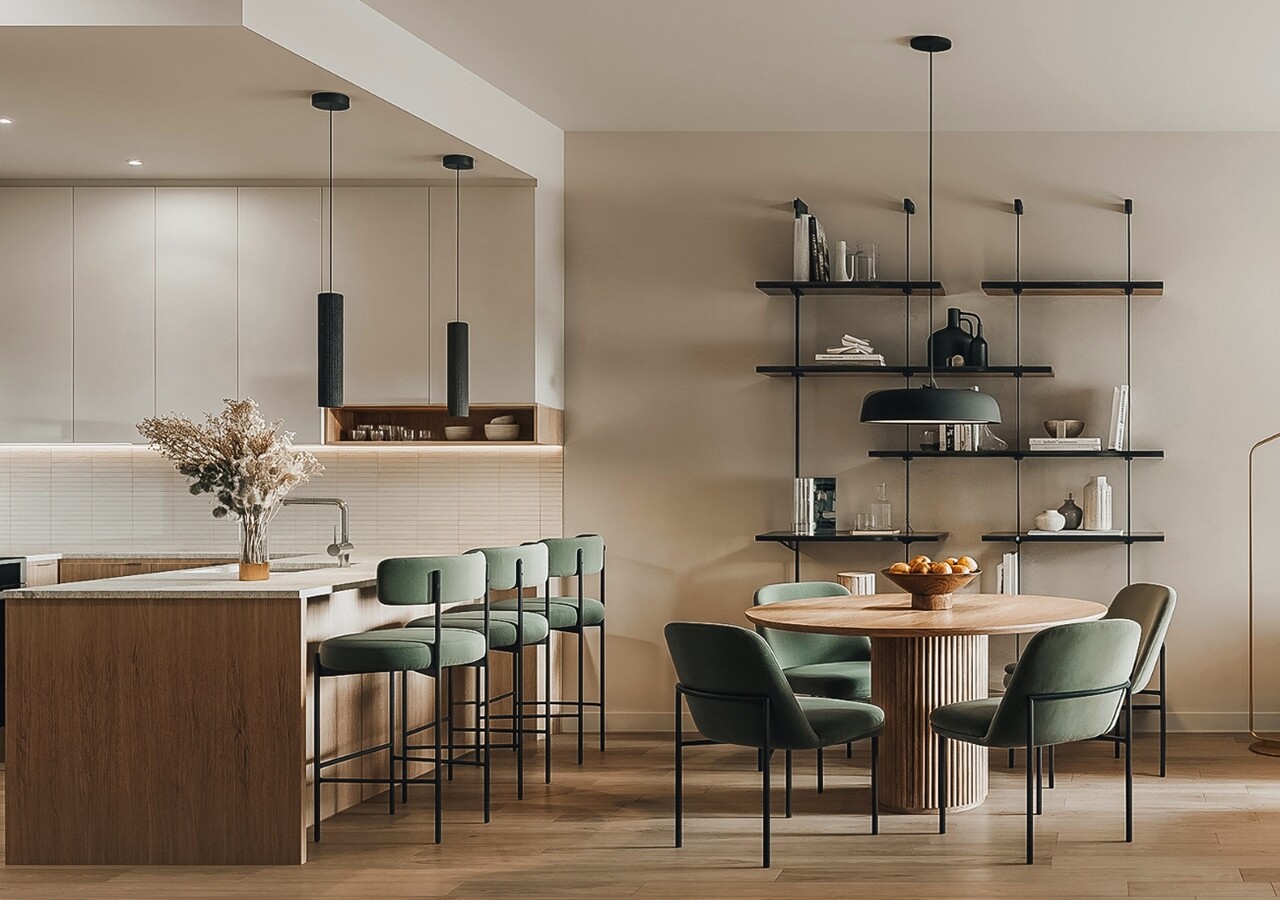 Les Terrasses d'Auteuil kitchen and dining table