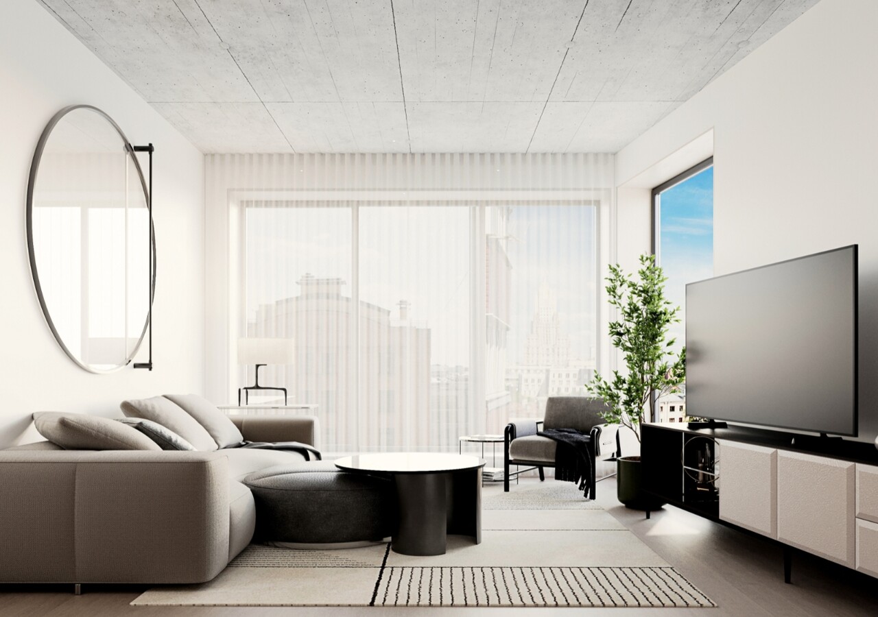 Équinoxe Lévesque Ouest luminous living room