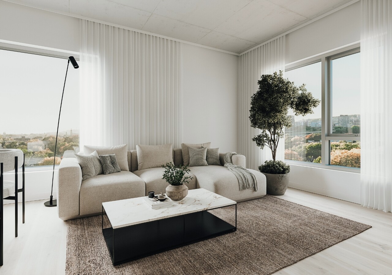 Sherwin rental condos living room with big windows